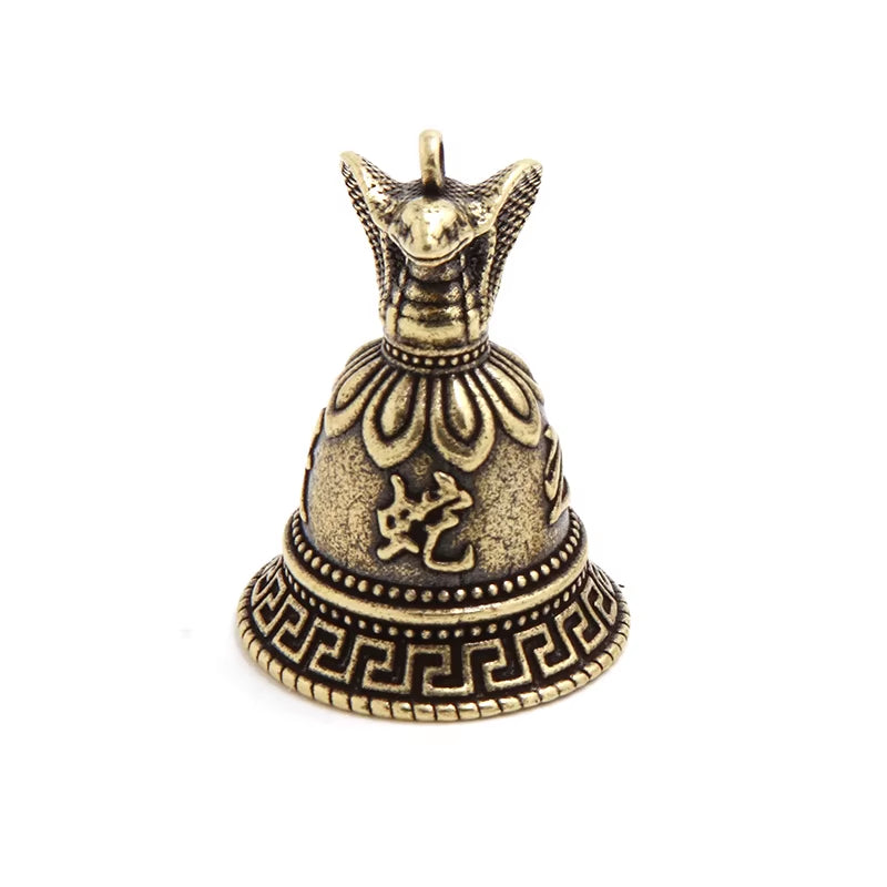 Brass Chinese 12 Zodiac Animals Heads Bell Keychain Pendants Jewelry Vintage Copper Feng Shui Car Key Chain Hanging Keyring Gift