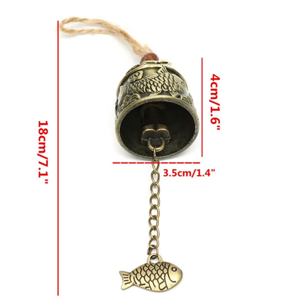 Fashionable 1Pc Dragon/Fish Feng Shui Bell Blessing Good Luck Fortune Hanging Wind Chime Decorative Pendant Decoration Crafts