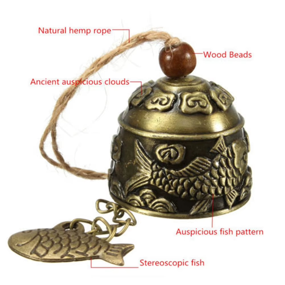 Fashionable 1Pc Dragon/Fish Feng Shui Bell Blessing Good Luck Fortune Hanging Wind Chime Decorative Pendant Decoration Crafts